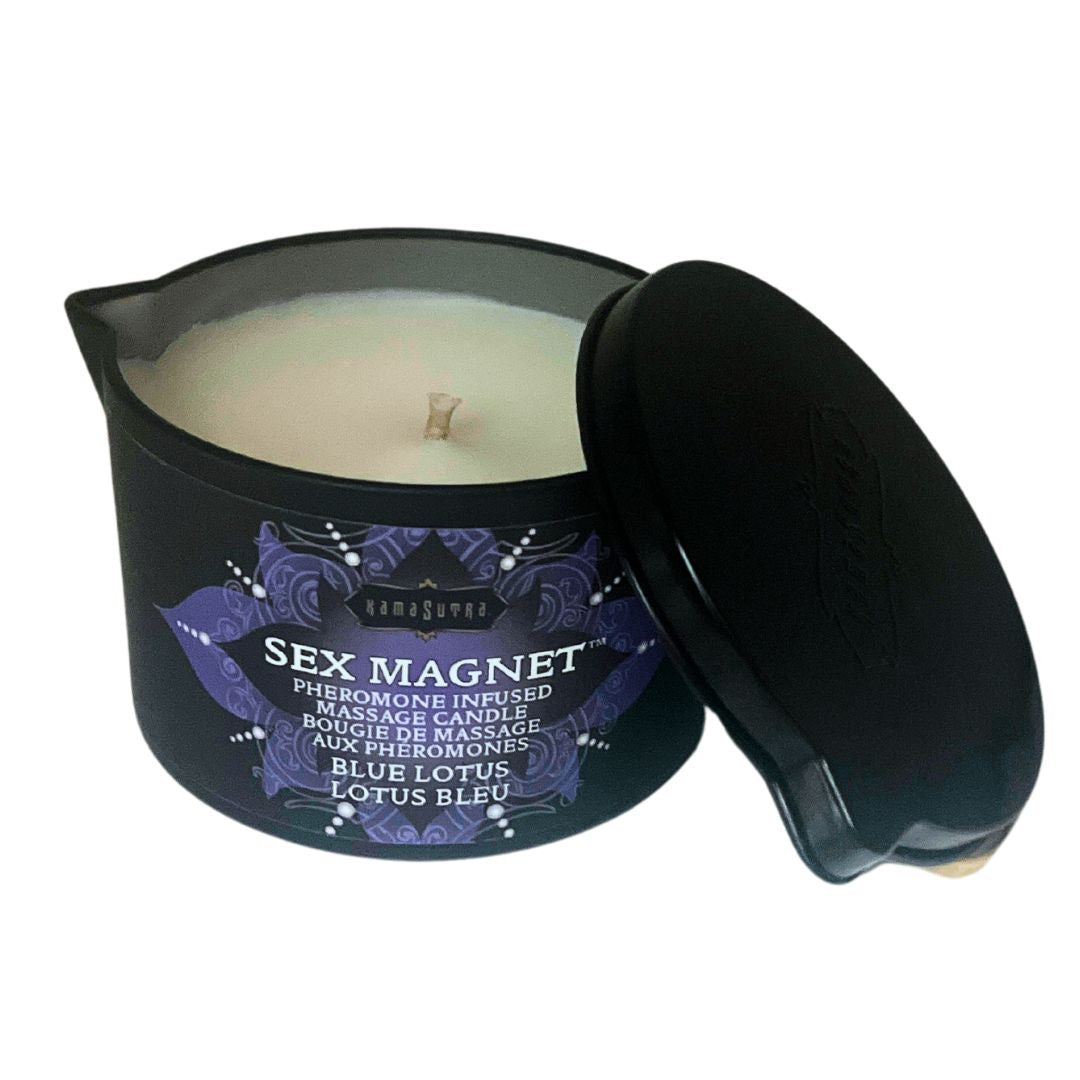 SEX MAGNET MASSAGE CANDLE Blue Lotus (with pour spout)